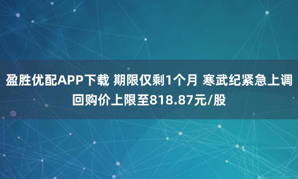 盈胜优配APP下载 期限仅剩1个月 寒武纪紧急上调回购价上限至818.87元/股